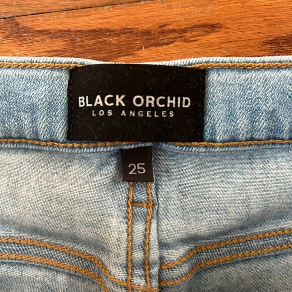 BLACK ORCHID Miranda Off Step High Rise Skinny Jeans Cheetah Print Size 25 Luxe - Picture 5 of 13